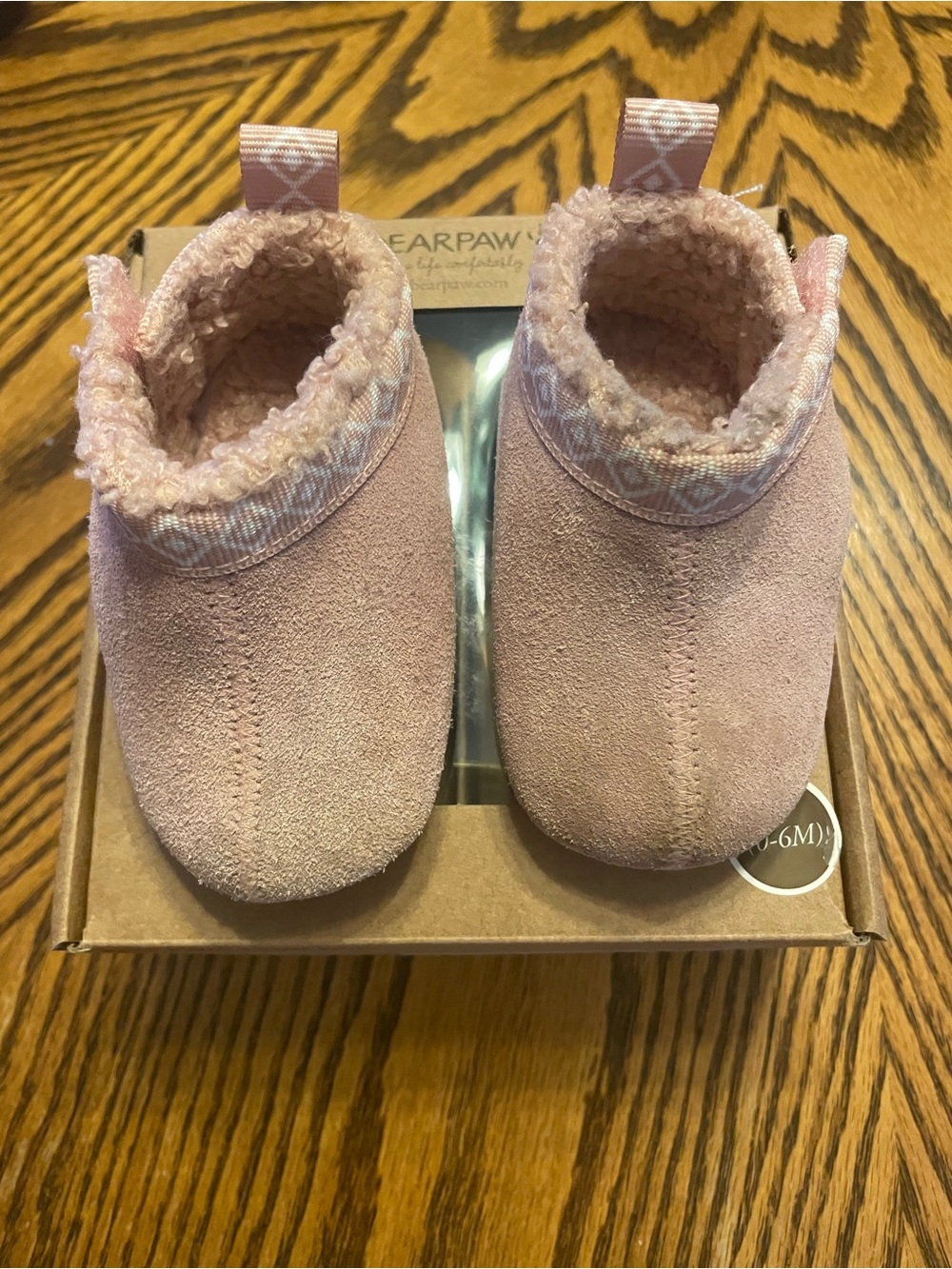 BearPaw Stepping Stones Pink Plush Lined Baby Booties